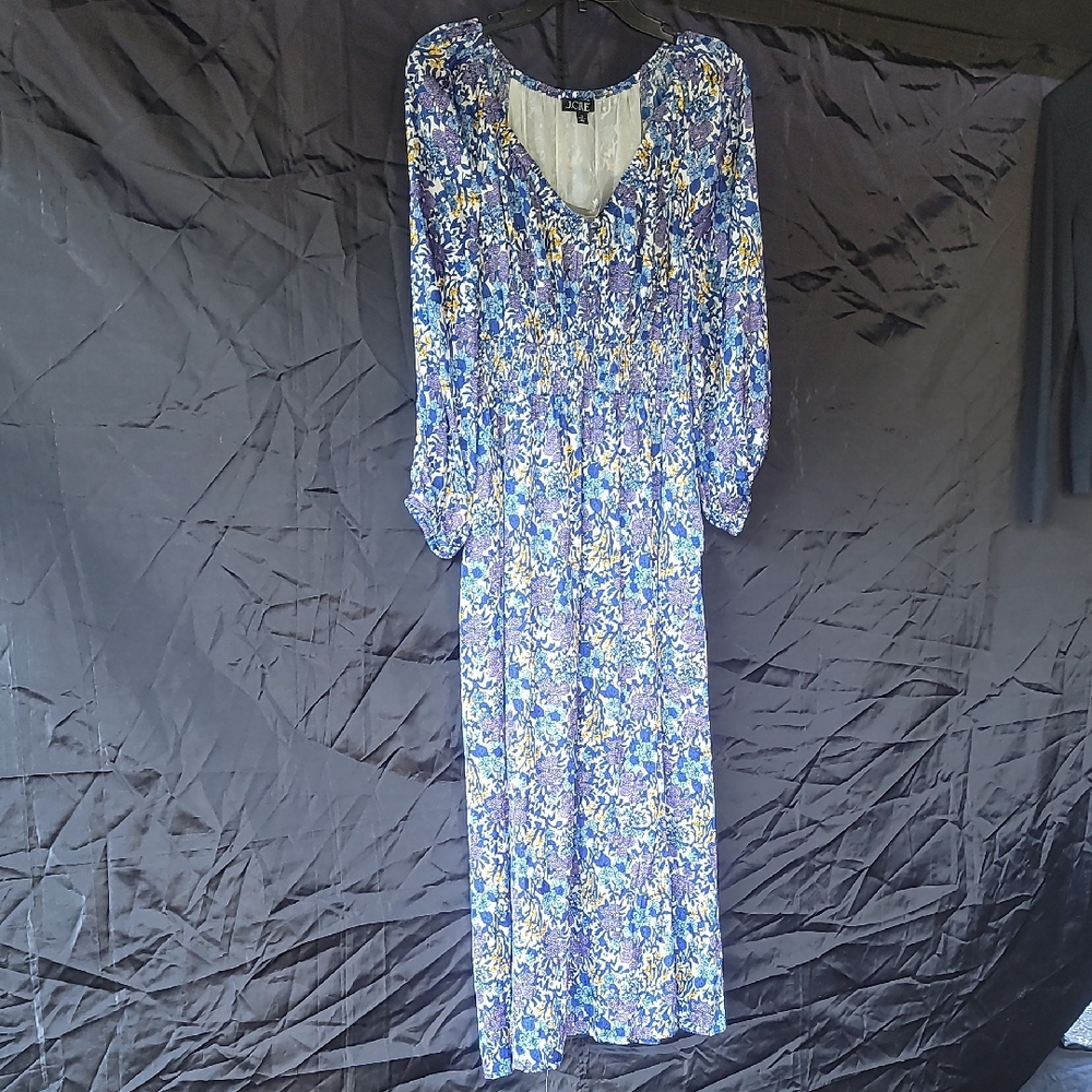 J. Crew Blue Floral Maxi Dress